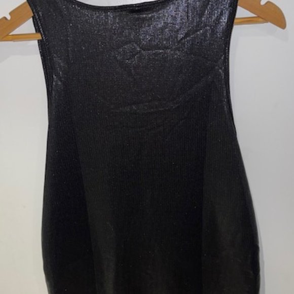 Black Shiny Tank Top - Picture 2 of 2